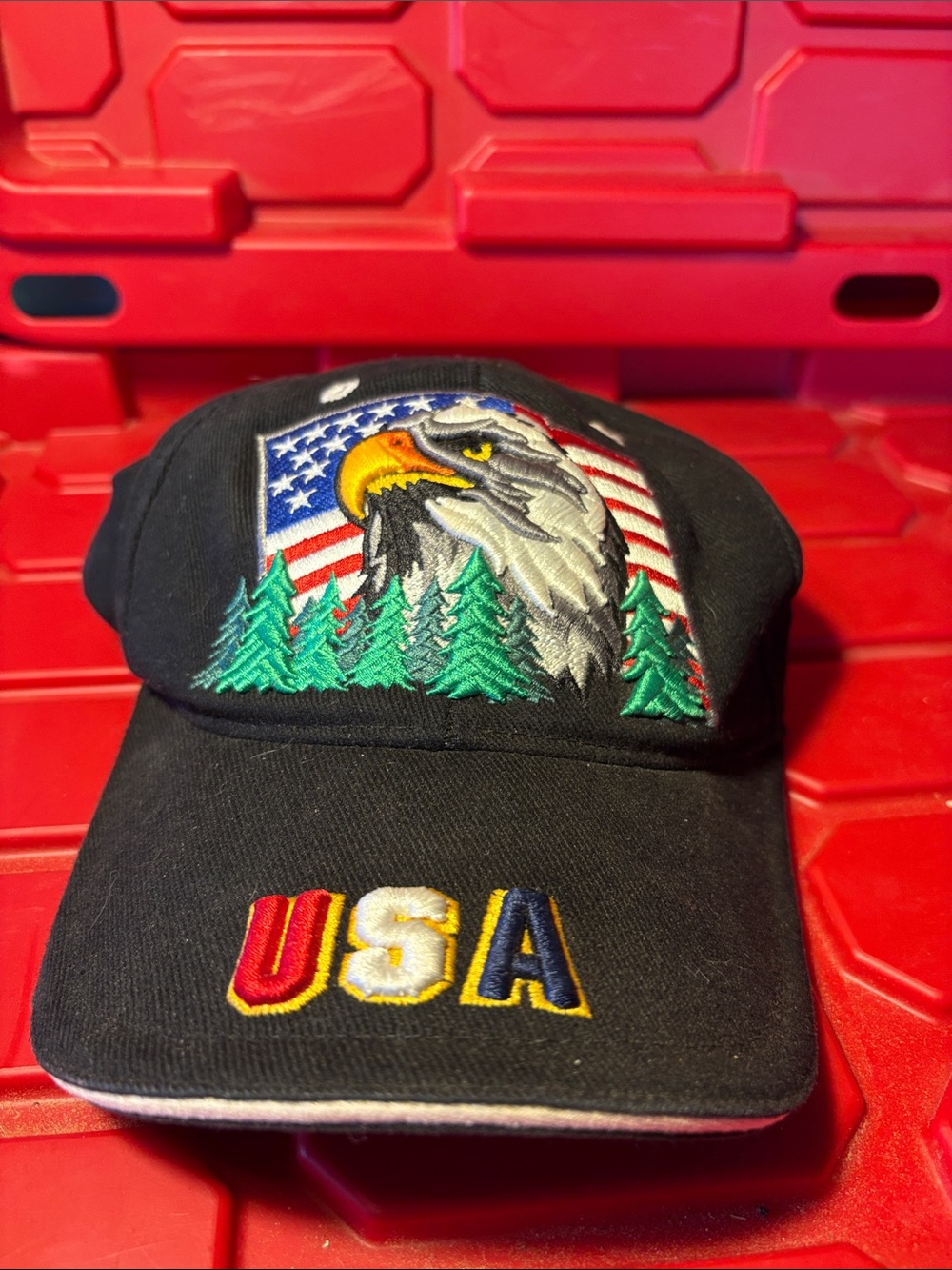 Vintage USA Eagle Flag Snapback Hat Adjustable Trucker Cap